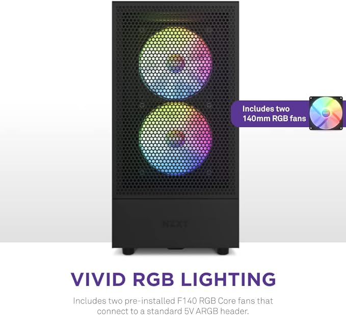 NZXT H5 Flow Edition ATX Mid Tower RGB Case Black NZXT H5 Flow Edition ATX Mid Tower RGB Case Black